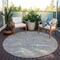 Homeroots 8' Gray Brown And Ivory Round Abstract Washable Indoor Outdoor Area Rug 601064 - alternate 4