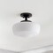 Jonathan Y Marfa 14" 1-Light Modern Farmhouse Schoolhouse Frosted Glass/Metal LED Semi Flush Mount, Oil Rubbed B JYL7517F - alternate 8