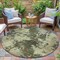 Homeroots 8' Brown And Beige Round Abstract Washable Indoor Outdoor Area Rug 630671 - alternate 4