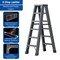 Wrightmaster 5.7 ft. Aluminum Step Ladder, 9 ft. Reach w/Double-Reinforced Pedal, 300 lb. Capacity ZoroHRZJ6B - alternate 6