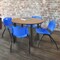 Regency Round Kee Breakroom Table W/ 4 M Stack Chairs, 42 in W, 42 in L, Noble Oak TB42RNDNOBPBK47BE - alternate 4