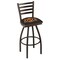 Holland Bar Stool Co 36" Blk Wrinkle Oklahoma State Swivel Bar Stool, Ladder Back L01436OKStUn - alternate 1