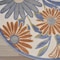 Homeroots 5' Beige Round Floral Indoor Outdoor Area Rug 572826 - alternate 3
