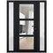 Vdomdoors Front Exterior Prehung FiberGlass Door Clear Glass See-through / Manux 8555 Matte Black Clear Glass MANUX8555EXD-BLK-W16+30+16 x H80-RH - alternate 3
