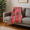 Homeroots 55" X 70" Red Black And White Plaid Cotton Blend Plaid Throw Blanket with Fringe 702224 - alternate 3