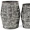Homeroots Set of Two Gray Galvanized Metal Cylinder Floor Vases, 2PK 635604 - alternate 4