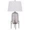 Homeroots 33" Nickel Glass Round Table Lamp With White Empire Shade 524738 - alternate 3