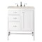 James Martin Vanities Addison 30" Single Vanity, Glossy White, w/ 3 CM Siberian Silestone Top E444-V30-GW-3SFR - alternate 1