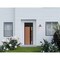 Vdomdoors Front Exterior Prehung Steel Door Ronex1033 Teak Transom Window Sidelite Entry Metal Modern Painted RONEX1033EXD-OAK-W36 X H80+16-LH-I - alternate 4