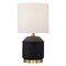 Homeroots 15" Black and Gold Ceramic Cylinder Table Lamp With White Drum Shade 546105 - alternate 1