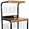 Homeroots Black and Natural 26in Rolling Kitchen Cart With Storage 469465 - alternate 3