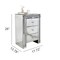 Homeroots 27" Silver Wood and Mirror And Mirrored Glass Three Drawer Nightstand 499317 - alternate 3