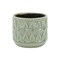 Homeroots 7in Green Geometric Ceramic Indoor Outdoor Round Pot Planter 487455 - alternate 1