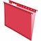 Pendaflex SureHook 1/5 Tab Cut Letter Recycled Hanging Folder, 8 1/2in x 11in, Red, Acid-free, Durable, 20PK 615215RED - alternate 1