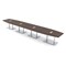 Skutchi Designs Boat Conference Table With Power Unit, 48 in W, 264 in L, Brown HAR-BOT-48x264-DOU-H3041-ESIL - alternate 1
