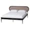 Baxton Studio Shirin Mid-Century Beige Fabric and Black Wood Queen Platform Bed 255-14152-ZORO - alternate 1