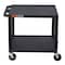 Luxor Utility Cart with Lipped Plastic Shelves, Thermoplastic Resin, 200 lb Load Capacity, 2 Shelves WT26E - alternate 6
