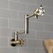 Kingston Brass Wall Mount Pot Filler Faucet with Knurled Handle, Antique Brass KS4103RKZ - alternate 5