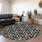 Homeroots 8' Black And Ivory Round Geometric Washable Indoor Outdoor Area Rug 594835 - alternate 4