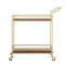 Homeroots 33" Gold And Brown Iron and Wood Rolling Bar Cart 551673 - alternate 7