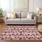 Homeroots 5' X 8' Burgundy And Ivory Abstract Washable Indoor Outdoor Area Rug 614138 - alternate 4