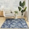 Homeroots 4' X 6' Navy Blue Sky Blue And Ivory Floral Indoor Outdoor Area Rug 552497 - alternate 5