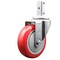 Service Caster 4 Inch Red Polyurethane Wheel Swivel 7/8 Inch Square Stem Caster SCC SCC-SQ20S414-PPUB-RED-78 - alternate 1
