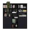 Homeroots 71" Black Five Tier Bookcase with Four Doors 546354 - alternate 1