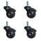Service Caster 2 Inch Flat Black Hooded 3/8 Inch Threaded Stem Ball Casters SCC, 4PK SCC-TS01S20-POS-FB-38-4 - alternate 1