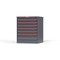Strong Hold 7 drawer cabinet - (6x 3ft, 1x 5ft) - Red accents - Keyed Different S3036-PPDAS-0703DS - alternate 3