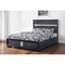 Homeroots Black Gray and Silver Faux Crystal Bling Wood King Bed Frame With Two Drawers 347070 - alternate 2