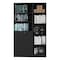 Homeroots 71" Black Five Tier Bookcase with Two doors 546339 - alternate 7