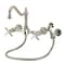 Kingston Brass Two-Handle Wall Mount Bridge Kitchen Faucet with Brass Sprayer, Polished Nickel KS1246ZXBS - alternate 1