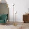 Homeroots 69" Gold And White Two Light Novelty Floor Lamp With White Glass Globe Shade 523432 - alternate 4