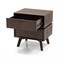 Homeroots Mid Century Acacia Nightstand with Two Drawers and Black Metal Handles 473027 - alternate 3