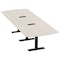 Skutchi Designs 12ft Arc Rectangle Conference Table With Power | Harmony Series | 12 Person Meeting Room Table HAR-AREC-48X144-T.BK-K458-EBLK - alternate 1