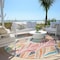Homeroots 8' Orange Copper And Gold Round Geometric Washable Indoor Outdoor Area Rug 589238 - alternate 4