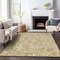 Homeroots 10' X 14' Wheat Blue And Ivory Floral Washable Indoor Outdoor Area Rug 597859 - alternate 4