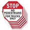 Signmission Stop No Pedestrians for Trucks Only, 4 inch X 4 inch, Vinyl Decal, 5PK OC-D-5PACK-4-56 - alternate 1