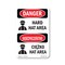Signmission OSHA Danger Sign, Hard Hat Area Bilingual, 18in X 12in Rigid Plastic, OS-DS-P-1218-VP-1292 OS-DS-P-1218-VP-1292 - alternate 1