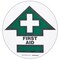 Brady Floor Safety Sign, 17in Dia x 0.011in D, Polyester, Black/Green on White 104486 - alternate 1