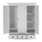 Homeroots 62" Off White Solid Wood Frame Standard Curio Cabinet With Six Shelves 523199 - alternate 4