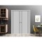 Sartodoors Modern Double Pocket Doors, Planum 0017 Matte Grey and Aluminum Strips, Kit Trims Rail Hardware, So PLANUM0017DP-GRE-3684 - alternate 1