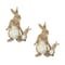 Homeroots Set Of Two 7" Brown and White Polyresin Rabbit Figurine, 2PK 518101 - alternate 1