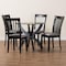 Baxton Studio Bailey Modern Grey Fabric and Dark Brown Finished Wood 5-Piece Dining Set 256-9398-10902-ZORO - alternate 4