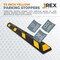 Jrex Safety 72 in Rubber Parking Block Curb Stop, Yellow Reflective Strip PBSY-JR-6 - alternate 3