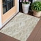 Homeroots 3' X 5' Khaki Tan And Beige Geometric Washable Indoor Outdoor Area Rug 589230 - alternate 1