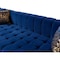 Homeroots Blue Velvet U Shaped Three Piece Sofa and Chaise Sectional With Toss Pillows 643886 - alternate 4