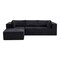 Homeroots 105" Black Corduroy Modular Sofa Chaise With Toss Pillows 723850 - alternate 1