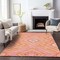 Homeroots 5' X 8' Coral Pink And Ivory Tribal Washable Indoor Outdoor Area Rug 598113 - alternate 6